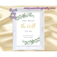 Greenery Globe Guest Book sign printable,Greenery Guest Book sign printable, (78)